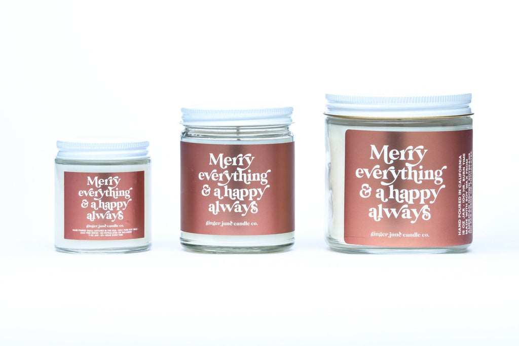 Merry Everything and A Happy Always • Coconut Vanilla - Non Toxic Soy Candle/Standard Jar
