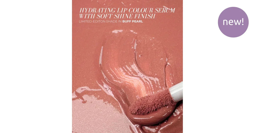 Fitglow Lip Colour Serum in Buff Pearl with soft shine finish, hydrating and volumizing.