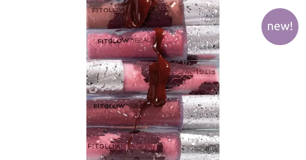 Fitglow Lip Colour Serum in various shades with a "new" label.
