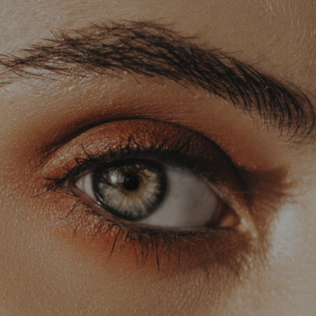 Focused image of a woman's eye area highlighting hydration and smoothness from natural eye care