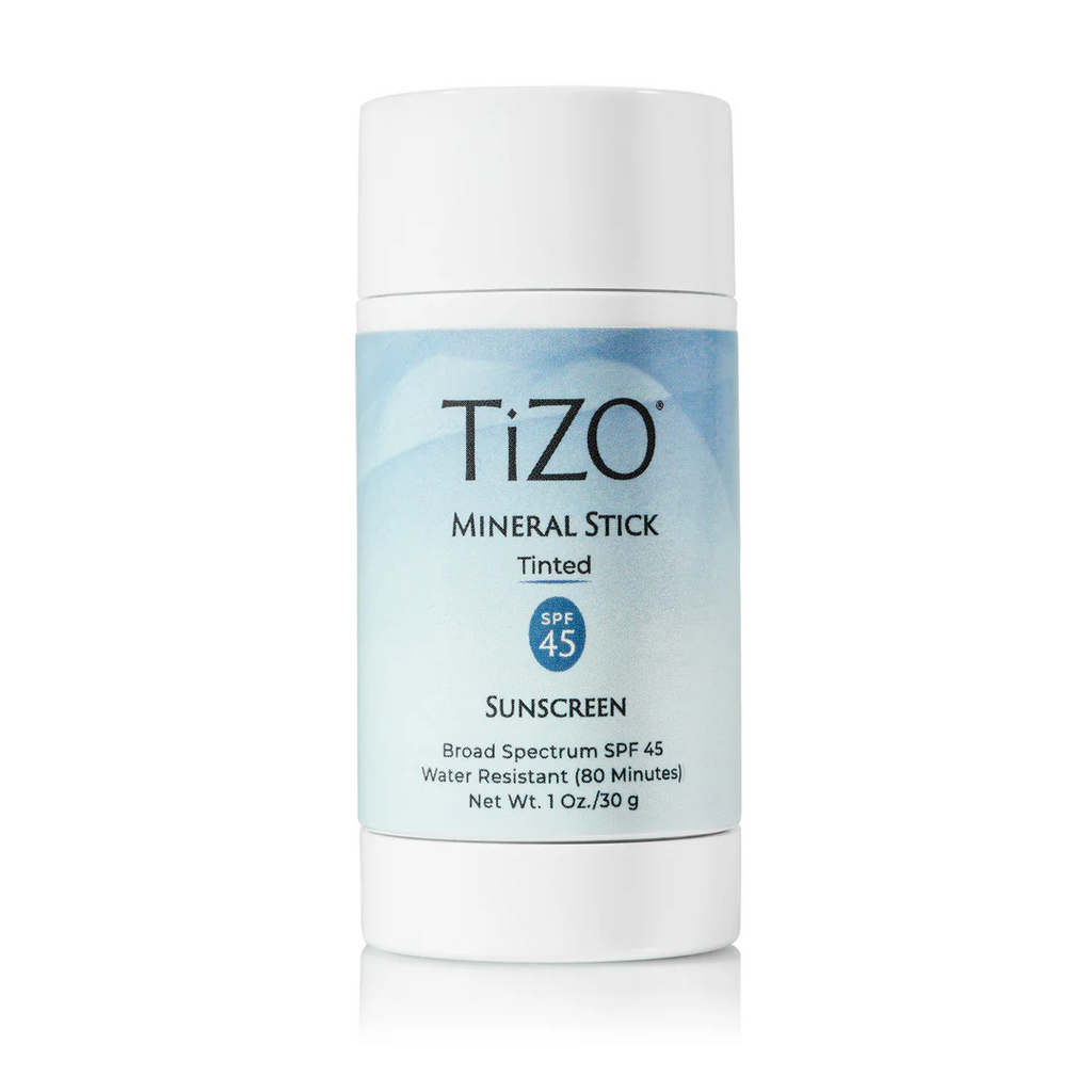 TiZO Mineral Stick Tinted SPF 45 broad spectrum physical sunscreen stick with sheer universal tint and antioxidant protection